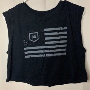 Women's RC1 Size M -Black Sleeveless Cropped Tank Top Shirt